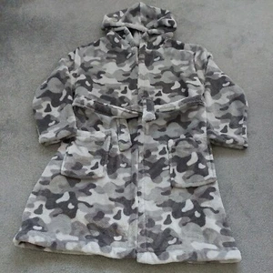 Boys Dressing Gown George Grey Camo Fleece Nightwear Bath Robe 7-8 Years - Picture 1 of 4