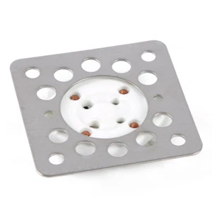 4pc 4pin Tube Socket Shock Proof Flat Plate U4A U5A U6A Stainless Steel Mounting - Picture 1 of 6