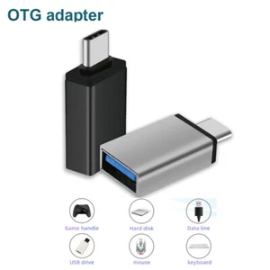 OTG Converter USB Type A Male to USB C Type C Female Charging Port Adapter - Picture 1 of 9