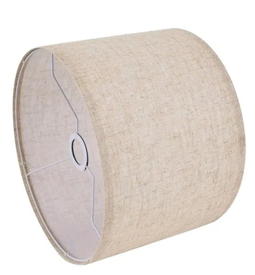 Beige Lamp Shade Large Drum Lampshade 13''Top X 13'' Bottom X 10'' High Lamp - Image 1 of 4