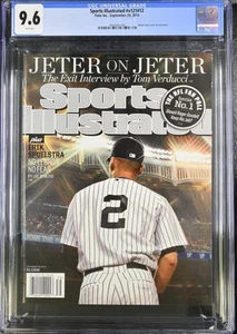 SPORTS ILLUSTRATED MAGAZINE 2014 DEREK JETER NEW YORK YANKEES NO LABEL CGC 9.6 - Picture 1 of 2