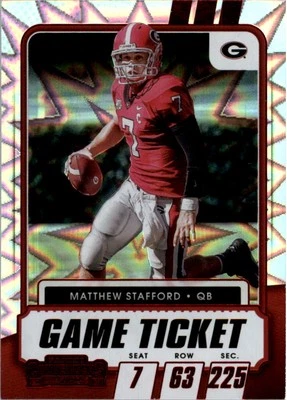 2021 Contenders Draft Picks Game Ticket Red Explosion 9 Matthew Stafford FB - Image 1 of 2