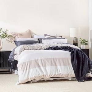 Kyra Reversible Striped Quilt Cover Set - Picture 1 of 9