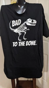 T-shirt Bad To the Bone XXLarge uomo dinosauro nera "GOODIE DUE MANICHE" - Foto 1 di 2