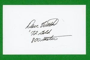Dave Wottle 1972 Olympia Goldmedaillengewinner - 800m signiert 3x5 Karteikarte E28160 - Bild 1 von 1