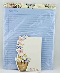 Butterfly Floral Notepad Set Large & Small Lined Notes Pads Stationery Gift New - Picture 1 of 6