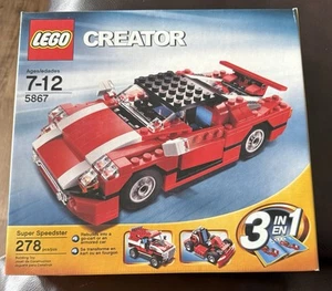 LEGO 5867 CREATOR 3-in-1 Super Speedster Red Car 278 pcs age 7-12 Retired SEALED - Picture 1 of 6