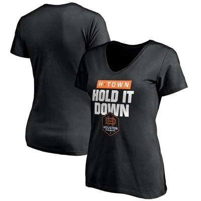 Women's Black Houston Dynamo H-Town V-Neck T-Shirt - Image 1 of 3