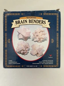 De colección 2000 Cardinal 3D Madera Brain Benders 4 Rompecabezas E Instrucciones - Imagen 1 de 10