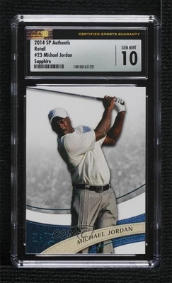 2014 SP Authentic Retail Sapphire Foil Michael Jordan #23 CSG 10 Gem Mint HOF - Image 1 of 2