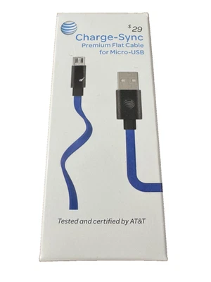 AT&T Charge-Sync Micro USB Cable Flat 4' - Purple - Image 1 of 2