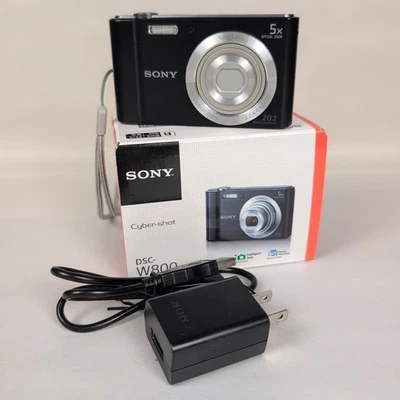 Sony Cyber-Shot DSC-W800 20.1MP 8x Digital Camera Tested Working Battery Charger - Image 1 of 4