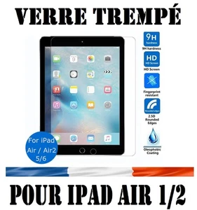 Vitre Protection Film écran en VERRE TREMPE Pour Apple iPad 5/6 iPad Air 1/2  - Picture 1 of 1