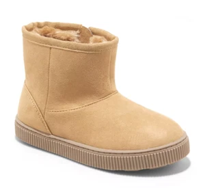 Cat & Jack Toddler Boys' Tan Faux Leather Fur Arias Winter Zipper Ankle Boots - Picture 1 of 3