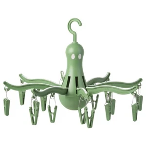 IKEA PRESSA Hanging Dryer with 16 Clothes Pegs – Foldable Green Octopus IKEA - Picture 1 of 3