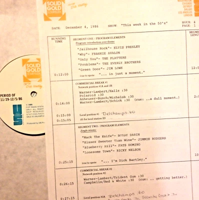 12/4/86 SOLID GOLD SCRAPBOOK THIS WEEK IN 50's: TEDDY BEARS, PLAYMATES, ELVIS - Image 1 of 2