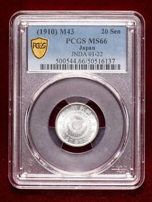 1910 (M43) Japan 20 Sen Silver - PCGS MS66 - Image 1 of 4