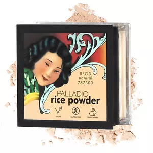 Palladio Rice Powder, Natural, Loose Setting Powder, Absorbs Oil - Picture 1 of 12