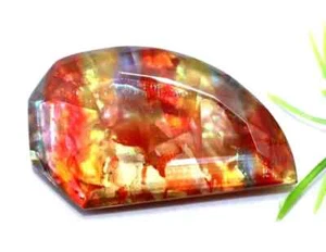 Pietra Preziosa Certificata 46,85 Ct Naturale Doppio Ammolite Opale-Like Bio Fantasia Taglio - Foto 1 di 7