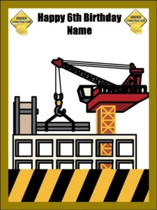 Crane Edible Cake & Cupcake Toppers – Construction Birthday Party Decorations - Picture 1 of 6