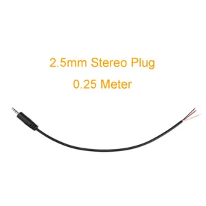 1pc 25cm Audio Aux Cord 2.5mm Stereo Male Plug 3pin Wire DIY Pigtail Cable Black - Picture 1 of 3