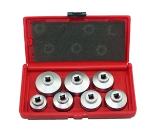 7 PC OIL FILTER CARTRIDGE SOCKET SET METRIC 24 27 29 30 32 36 38mm - Picture 1 of 2