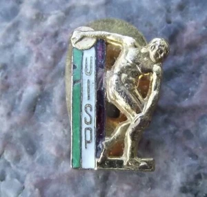 UISP Unione Italiana Sport Italy Sport for All Athletics Discobolus Pin Badge - Picture 1 of 2