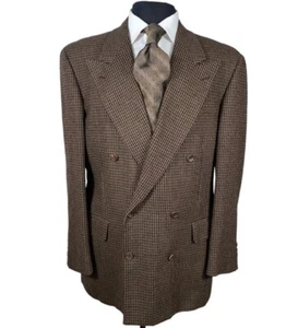 HICKEY FREEMAN REGENT DOUBLEBREASTED PEAK LAPEL LAMBSWOOL FLANNEL SPORT COAT 40 - Picture 1 of 7