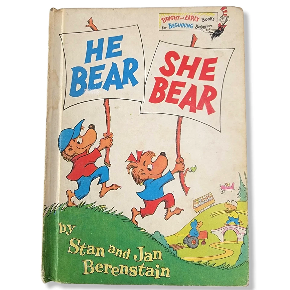 Vintage He Bear She Bear Book By Stan & Jan Berenstain Hardcover Dr. Seuss 1974 - Image 1 of 4