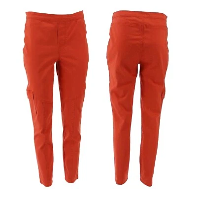 Pantalones de mezclilla DG2 Diane Gilman sarga elástica cargo jegging XS naranja quemado 668-094 Foto 1 de 4