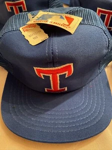Vintage 80s Texas Rangers Mesh Trucker Snapback Cap Hat - Picture 1 of 5