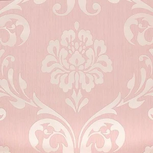 Papel pintado rosa damasco Erismann clásico pasta tradicional vinilo blanco - Imagen 1 de 3