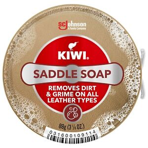 Kiwi Outdoor Saddle Soap Removes Dirt & Grime On All Leather Types (3 1/8oz) 88g