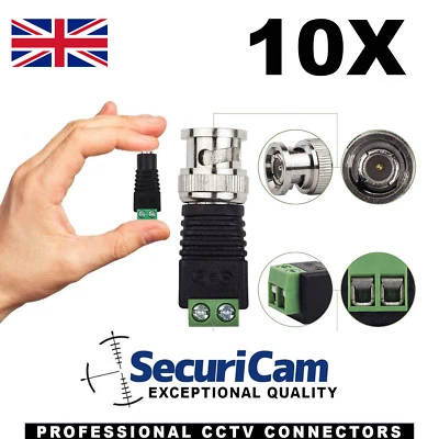 SECURICAM UK 12V DC CCTV VIDEO MALE FEMALE POWER CONNECTOR BALUN SOCKET FOR CAT5e CAT6 UTP