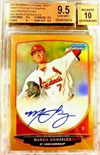 2013 Bowman Chrome MARCO GONZALES RC Auto GOLD Ref #xx/50!!! BGS 9.5/10