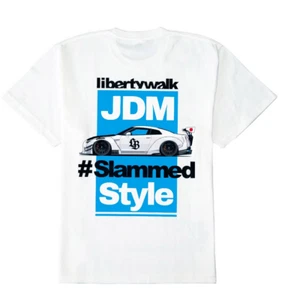 LBWK Japan Nissan GTR 35 Car Liberty Walk LB White T-Shirt JDM Style Sizes: M - Picture 1 of 7