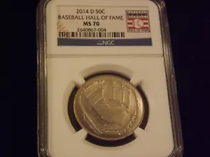 2014-D    50 C  Early Releases   Baseball Hall Of Fame   NGC MS 70 - Picture 1 of 2