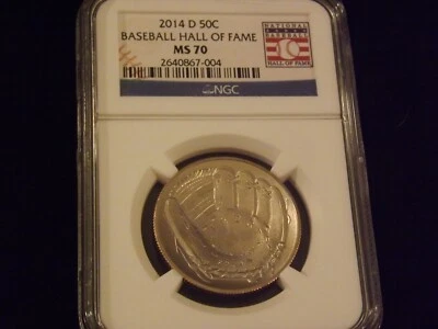 2014-D    50 C  Early Releases   Baseball Hall Of Fame   NGC MS 70 - Image 1 of 2