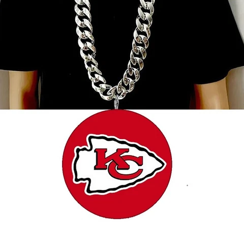 New Kansas City Chiefs Large Fan 8" Pendant Necklace Big Chain Gift D32 Cover