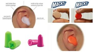 Macks Mouldable  Silicone Ear Plugs Swimming Study SLEEP Mack's Travel Reading