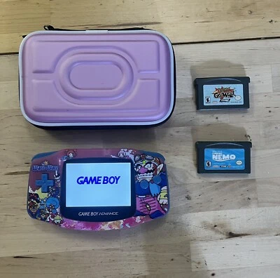 Wario Ware Mario Gameboy Advance Backlit IPS Glass Screen GBA Nintendo V2 Cart - Image 1 of 4