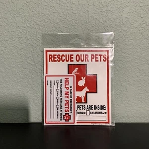 PET SAFETY DECAL - Window Sticker & Emergency Wallet Card - 2 pack (see Details) - Picture 1 of 2