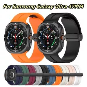 For Samsung Galaxy Watch Ultra 47mm Strap Magnetic Buckle Silicone Sports Band - Picture 1 of 50