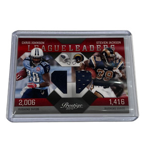 CHRIS JOHNSON STEVEN JACKSON 2010 PRESTIGE LEAGUE LEADERS JERSEY PATCH #212/250