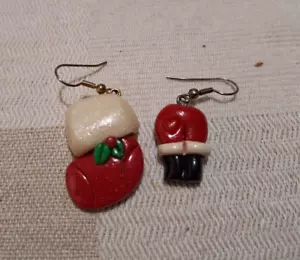 Orecchini Babbo Natale in argilla vintage - Foto 1 di 2