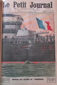 MARINE HOMMAGE VICTIMES VENDEMIAIRE / AVION EN FEU GRAVURE LE PETIT JOURNAL 1912 - Picture 1 of 1