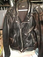 Vtg Old Leather Motorcycle Riding Jacket Coat Sz 44 Punk Metal Classic