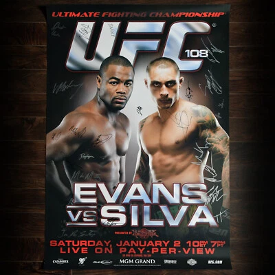 UFC 108 Autographed Event Poster, SBC, Rashad Evans, Thiago Silva - Image 1 of 4