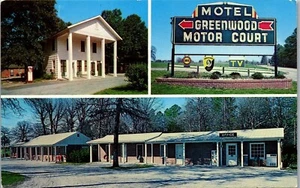 Vintage Virginia VA Postcard Greenwood Motor Court Motel US 1 South Hill 1961 - Picture 1 of 3