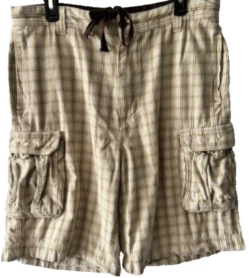 Ecko Unltd. Мужские шорты карго коричневый белый в полоску карманы хлопок размер 36 - Изображение 1 из 4